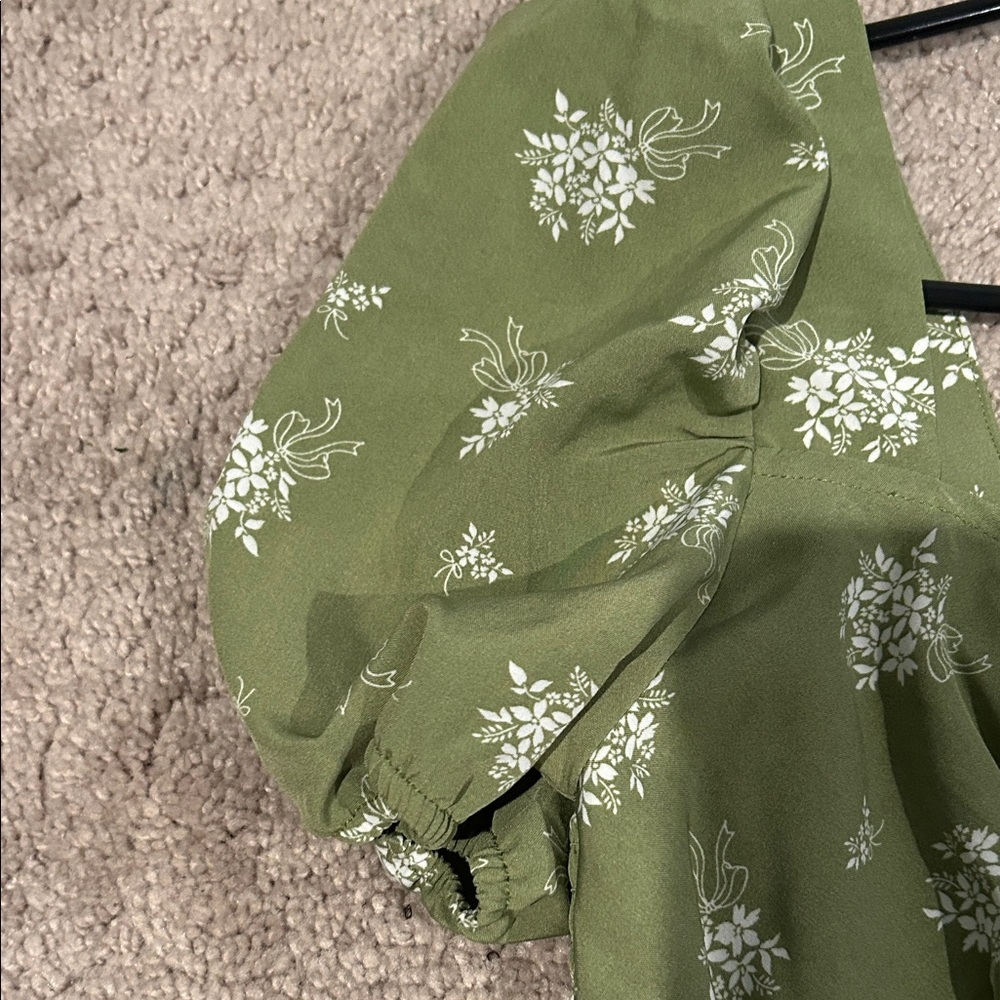 Chic Olive Floral Maxi Dress - Picture 12 of 15